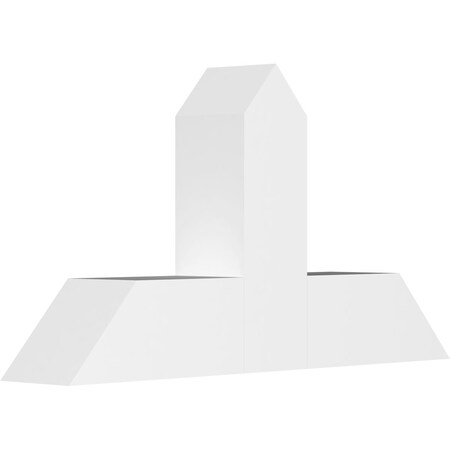 Ekena Millwork Portland Architectural Grade PVC Gable Bracket, 36"W x 19 1/2"H x 6"D x 6"F, 13/12 Pitch GBP036X20X0606POR00